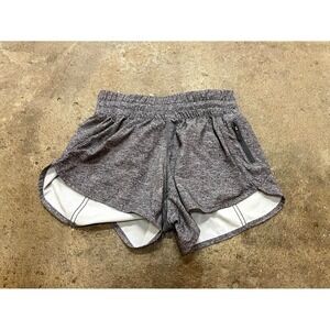 Lululemon Tracker Shorts Womens 4 Heathered Grey Elastic Waist Running Jogging
